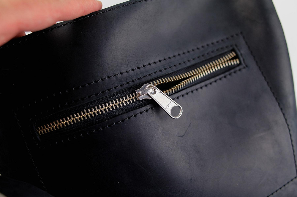 Сумка-мессенджер из натуральной кожи Crazy Horse, через плечо (Черный) Сумы - изображение 6