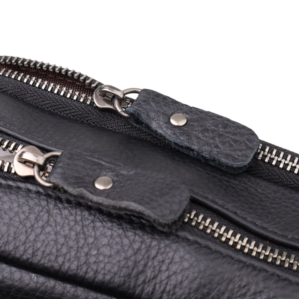 Вместительная мужская сумка на плечо из натуральной кожи Vintage 23022 Черный Киев - изображение 5