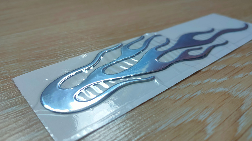 Наклейка Огонь Серебро на авто-мото выпуклая Київ - фото 8