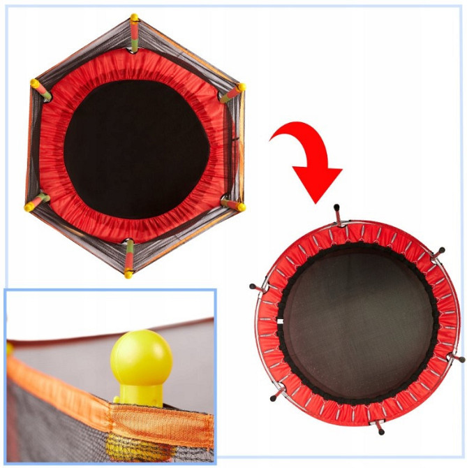 Батут манеж дитячий Atleto 140 см із сіткою синій KRB01 домашній для дітей Київ - фото 4