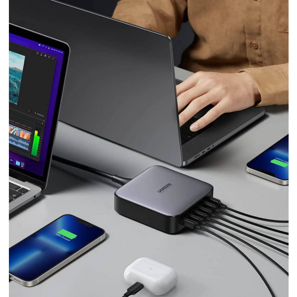 Зарядний пристрій 6xUSB 200W GaN (4хUSB-C+2xUSB-A) CD271 Ugreen (40914) Київ - фото 6