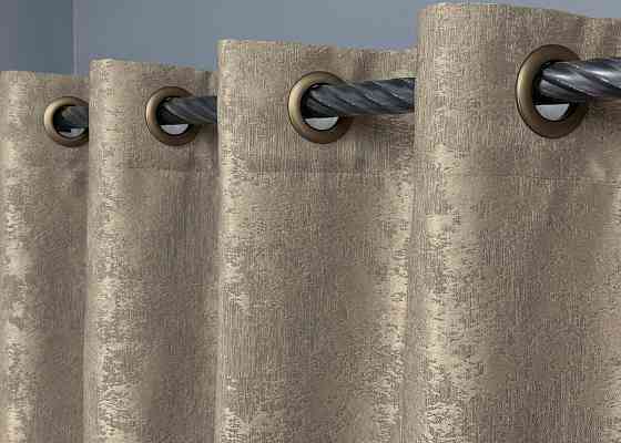 Комплект штор на люверсах VR-Textil Жаккард Sultan XO № 1683ш 150х250 см 2 шт Капучино (37-0196) Киев