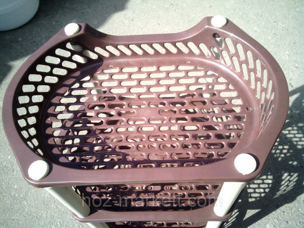 Полиця етажерка пластикова для ванної та кухні (коричнево-бежева) Харків - фото 2