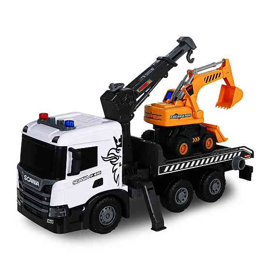 Ігровий набір серії Super Big Truck – Автокран Scania з екскаватором (світло, звук) Дніпро