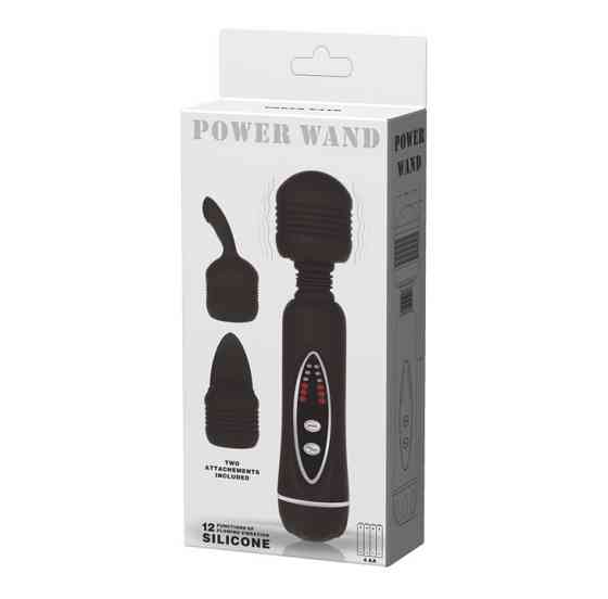 Вібратор зі змінними насадками - Power Wand Massage Kit Black Sex Aura Київ