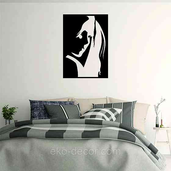 Декоративное настенное Панно «Девушка» Декор на стену 110*77 см, Черный Киев