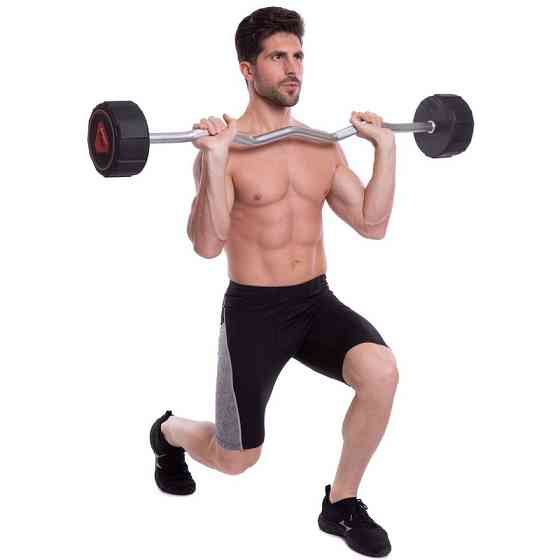 Штанга фиксированная изогнутая полиуретановая LI NUO 3623-40 длинат 120 см 40 кг Киев