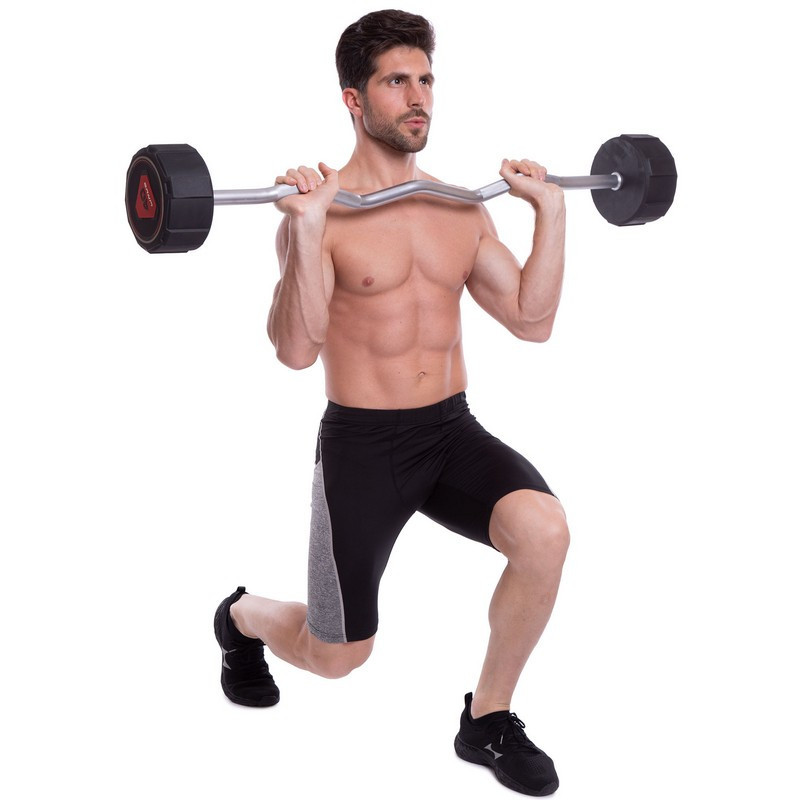 Штанга фиксированная изогнутая полиуретановая LI NUO 3623-40 длинат 120 см 40 кг Киев - изображение 2