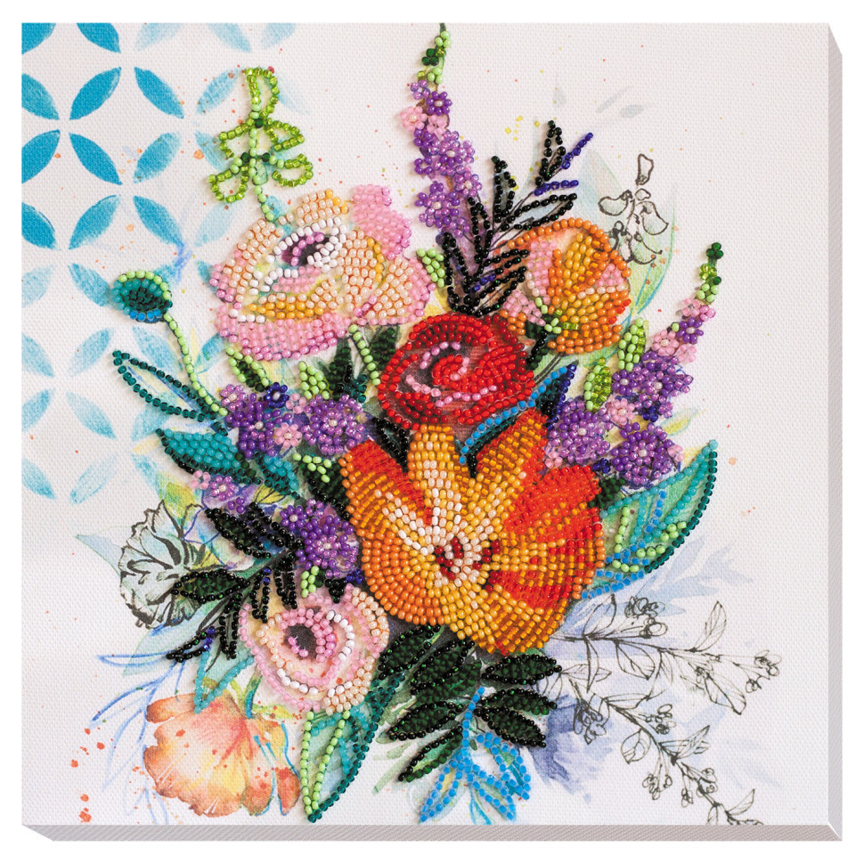 Набір-міді для вишивання бісером "Квіткова феєрія" AMB-067 20х20 см Вінниця - фото 1