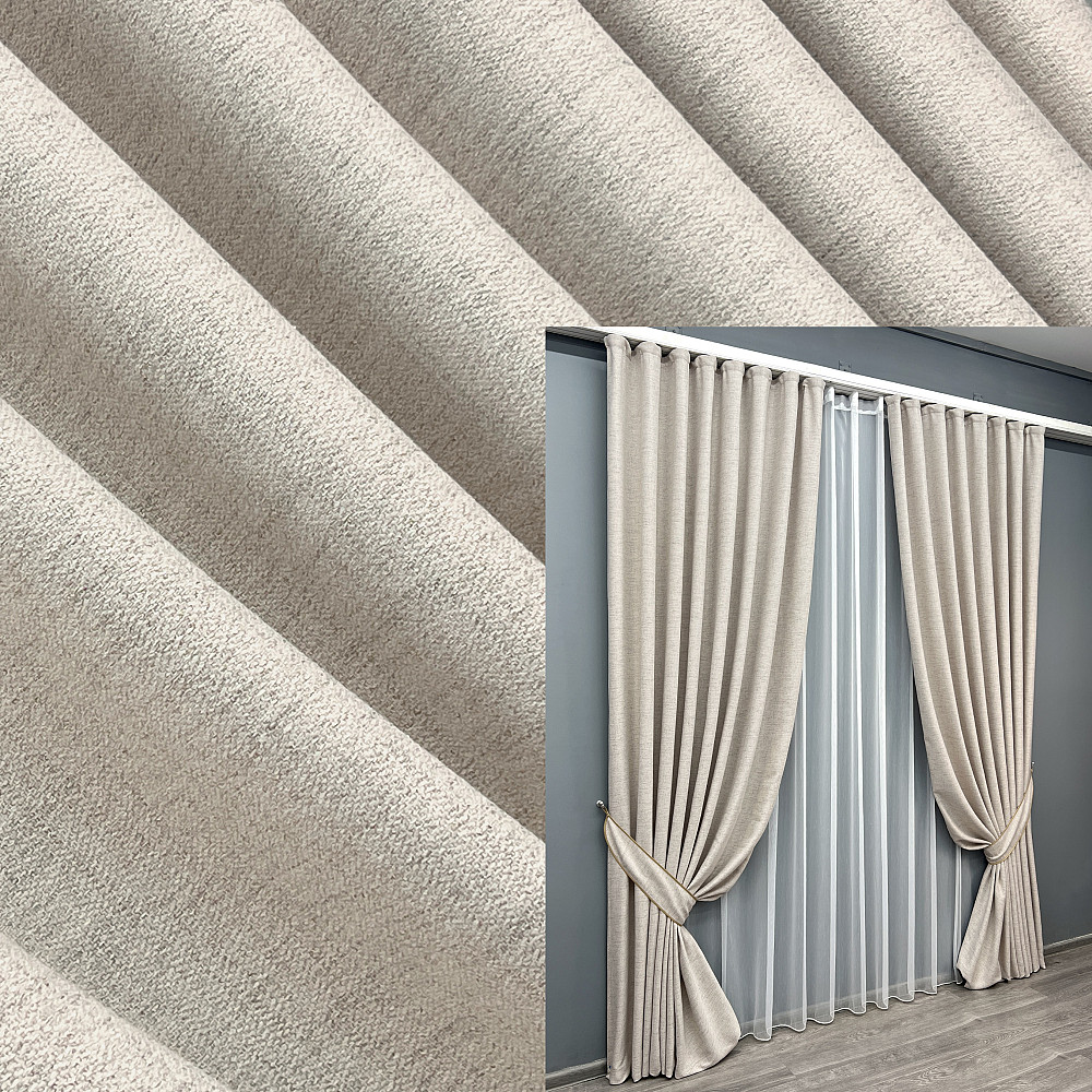 Комплект готових штор VR-Textil TWEED_V № 1914ш Попелястий 200х290 см 2 шт (32-333) Київ - фото 1
