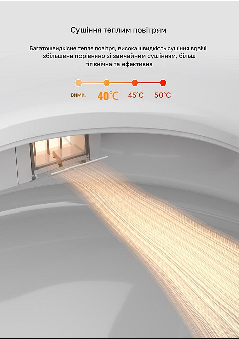 Розумний унітаз з українським голосовим помічником 7002, підігрів сидіння, авто змив, ножний змив, LED підсвітка, 1300 ват Київ - фото 7