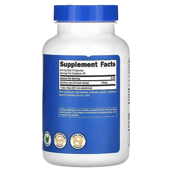 Strontium, 750 mg , 120 Capsules (375 mg per Capsule) Луцк