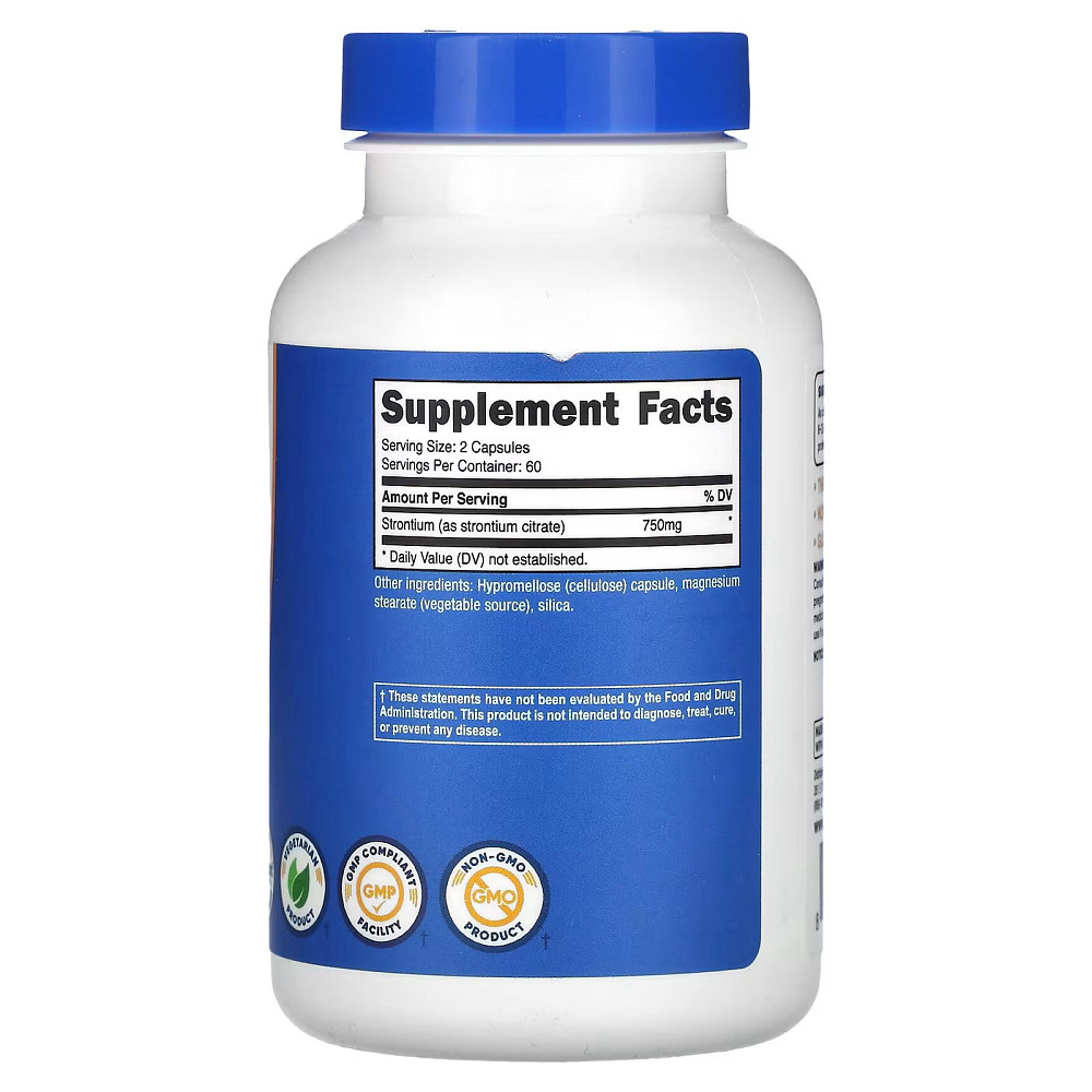 Strontium, 750 mg , 120 Capsules (375 mg per Capsule) Луцк - изображение 2