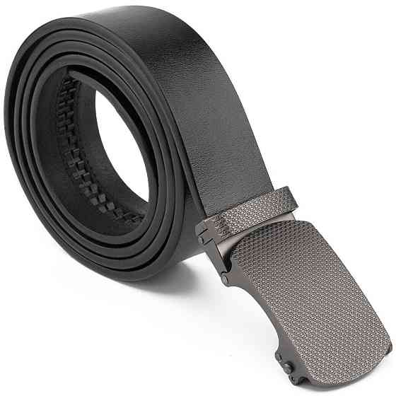 Ремень мужской с зернистой пряжкой автомат Vintage 20272 Коричневый Киев