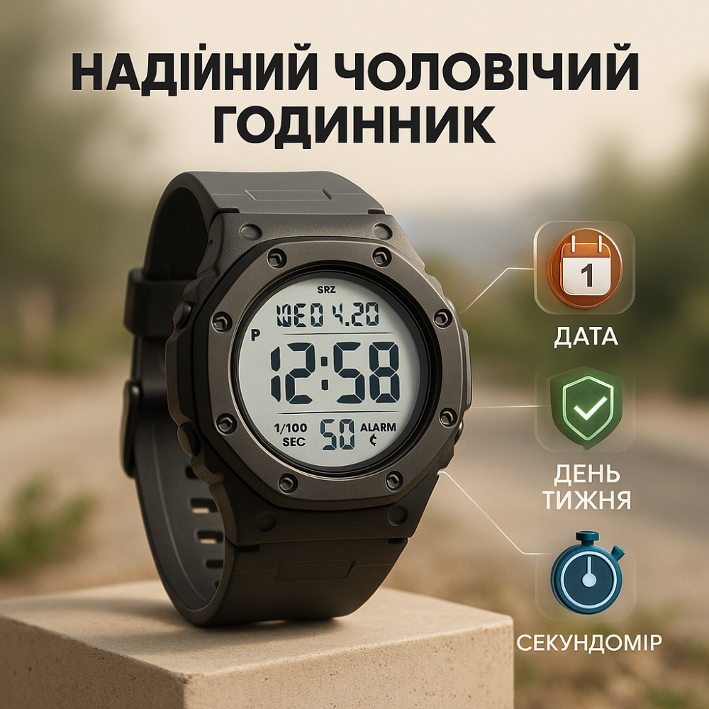 Водонепроникний годинник з гарантією SKMEI, Хороший чоловічий годинник фірма Спецназ SP-32 Львів - фото 5