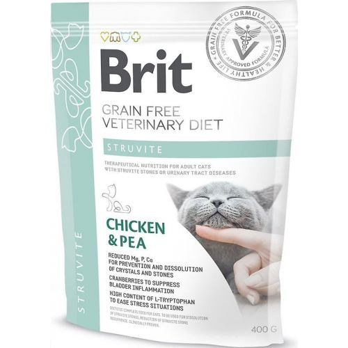 Корм сухий Brit Grain Free VetDiet Cat Struvite для котів з сечокам яною хворобою з куркою та горохом 400 г Київ - фото 8