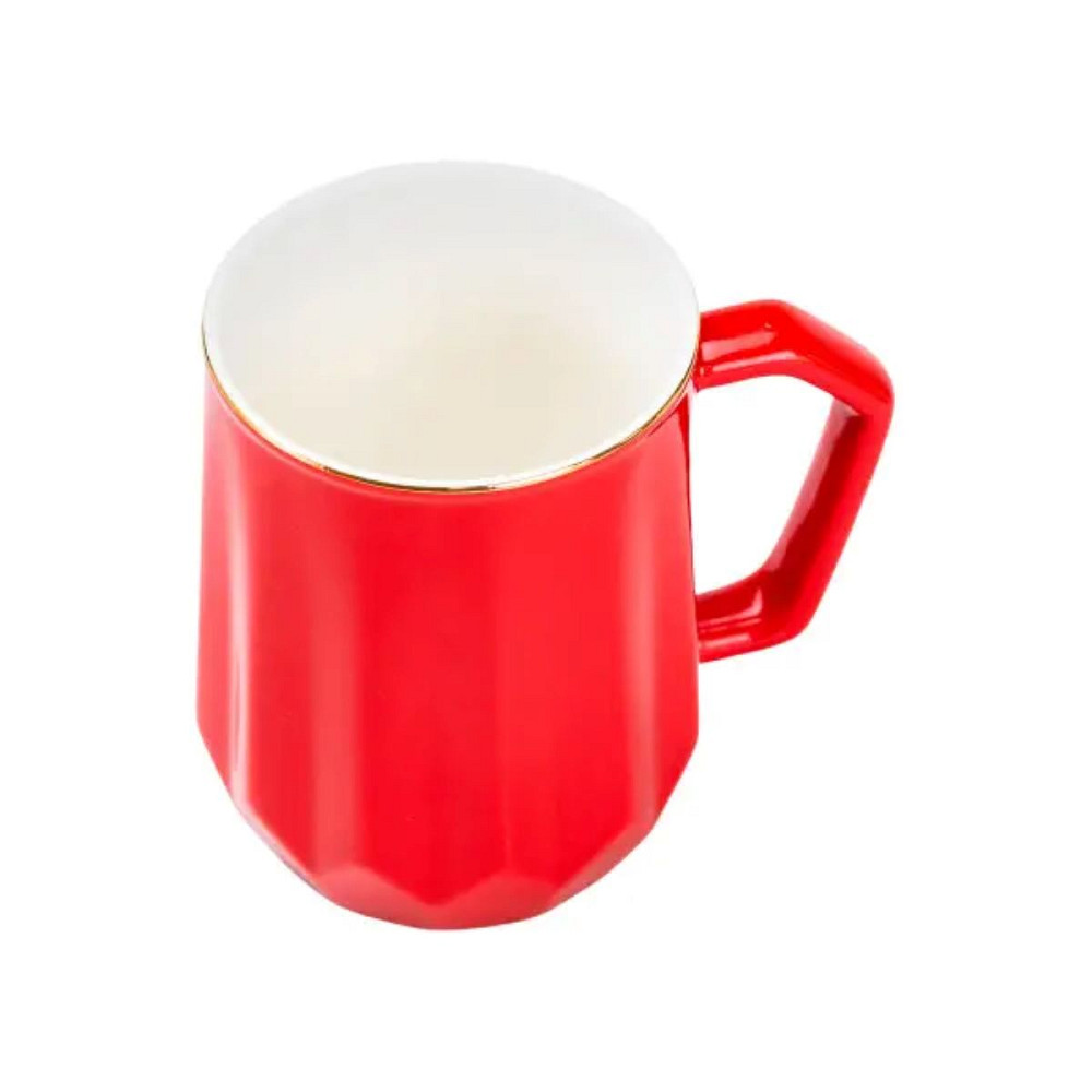 TS Kitchen Чашка порцелянова для чаю та кави 400 мл кружка універсальна Червона HP7189R Київ - фото 3