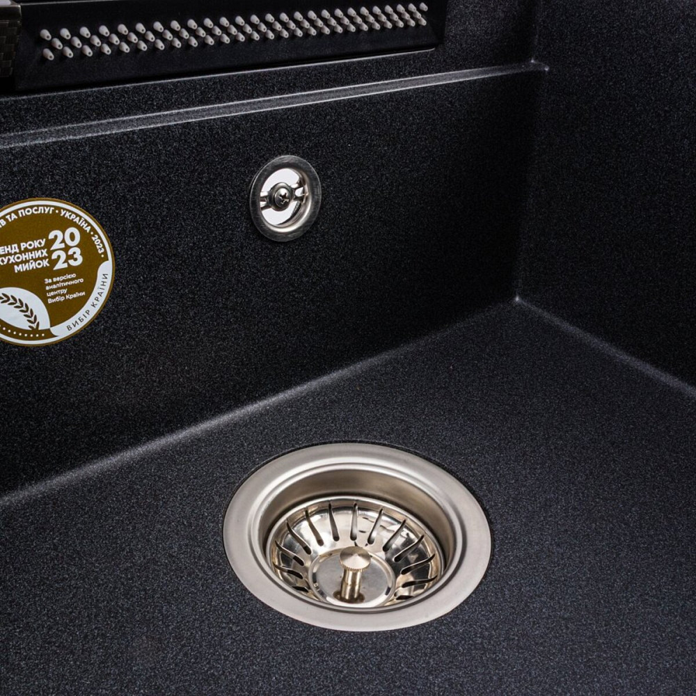 Гранітна мийка VALESO VIVA 5149 матова Карбон Коломия - фото 8