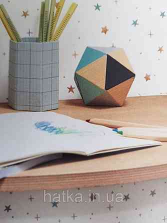 Обои флизелиновые детские  Caselio Our Planet звезды точки коричневые синие на белом фоне Киев