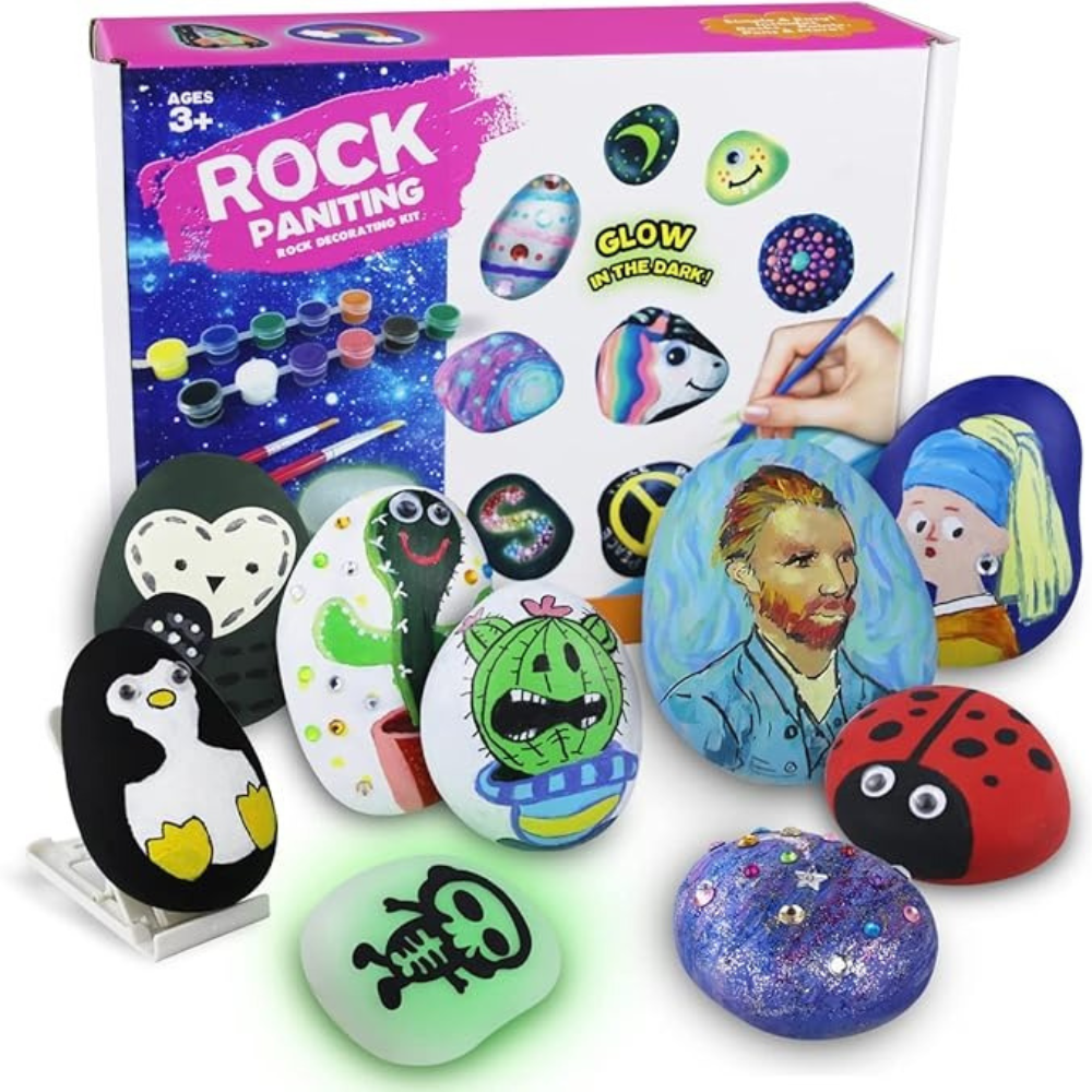 Творчий набір для малювання на камені: фарби, що світяться, пензлі, наклейки, комплект для хобі та дітей Кам'янець-Подільський - фото 8