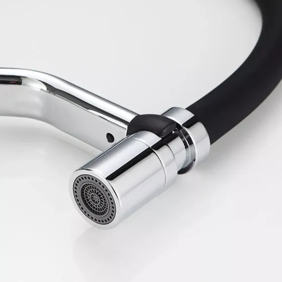 Змішувач для кухні з гнучким виливом FRAP F4497 хром Київ