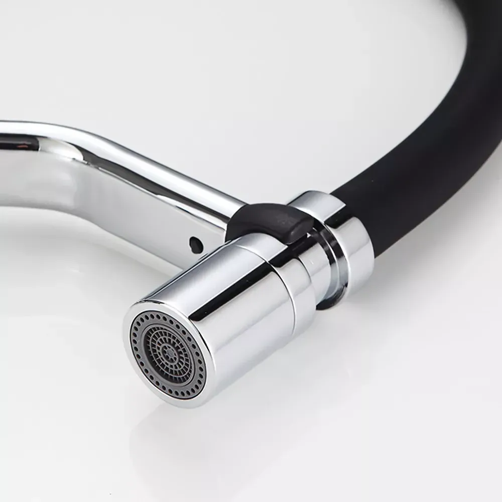 Змішувач для кухні з гнучким виливом FRAP F4497 хром Київ - фото 4