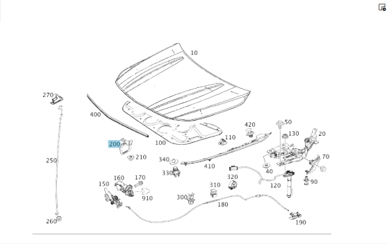 Mercedes-Benz  A2468800360 Гак фіксатор капота CLA Shooting Brake X117 CLA C117 CLA C118 CLA Shooting Brake X118 GLA X156 A-class W176 A-class Sedan V Одесса