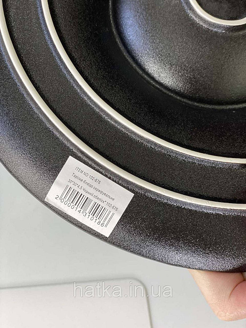 Тарілка страва "Чорний обеліск" 29,5*12*3,5 см кругла кераміка для дому та ресторанів Київ - фото 3