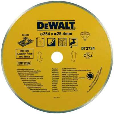 Диск пильний DeWALT алмазний бетон/цегла/підлогова плитка/кахель, 250х1.6х25.4 мм (DT3734) Вінниця - фото 1
