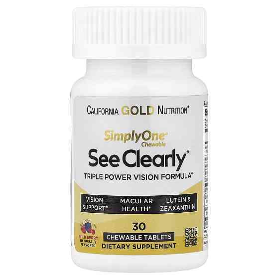 SimplyOne®, See Clearly, Triple Power Vision Formula 30 Chewable Tablets (Wild Berry) Луцьк