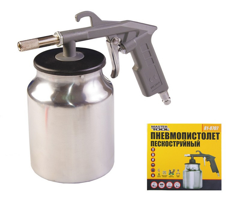 MASTERTOOL Пневмопістолет піскоструминний MASTERTOOL НАЛБ 1000 мл Ø 6 320-420 л/хв 10 бар 81-87 Коломыя - изображение 2
