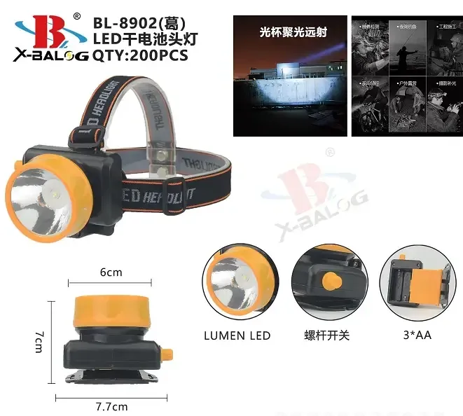 Налобный фонарь BL-8902 (на батарейках) Полтава - изображение 1