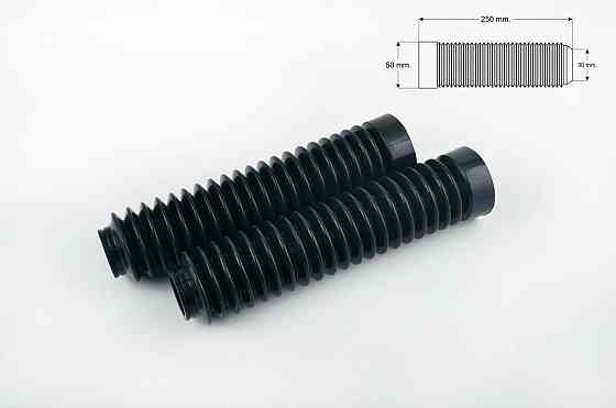 Гофры передней вилки (пара) универсальные L-25 см, d-3 см, D-5 см (черные) Мукачево
