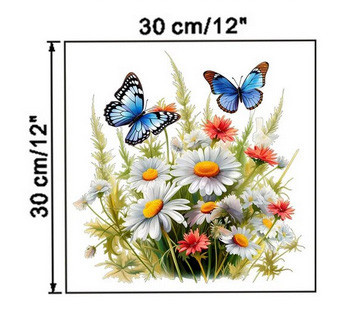 Наклейка на унітаз декор Метелики та ромашки Київ - фото 2