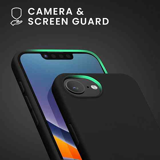 Чехол kwmobile для Apple iPhone 16e мягкий силиконовый TPU матовый черный совместим с беспроводной зарядкой Киев