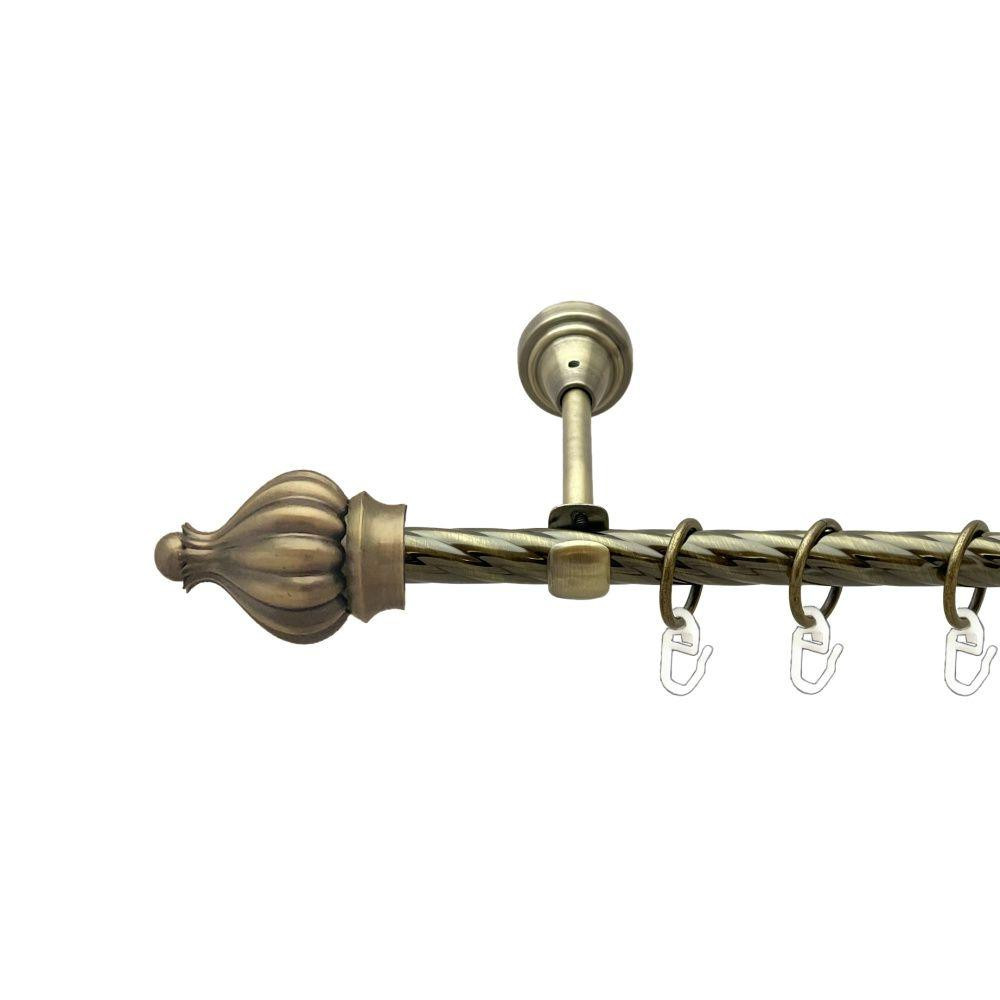 Карниз Orvit Таджа металевий однорядний відкритий скручена труба кільце металеве Антик 16 мм 240 см Львов - изображение 1