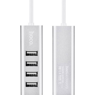 Концентратор HOCO USB 2.0 to 4xUSB Line machine HB1 Silver (6957531038146) Вінниця - фото 4