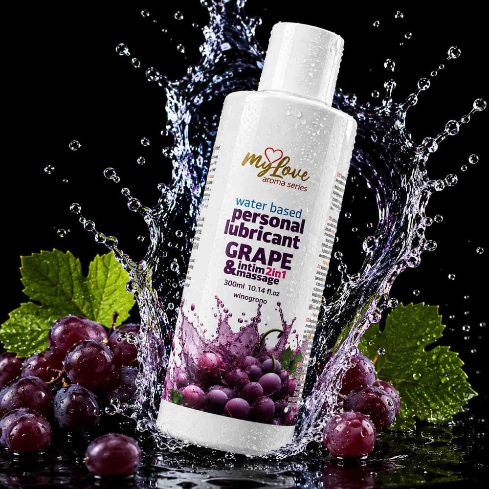 2в1 лубрикант та масажний гель - MyLove Aroma Series Intim&Massage Grape, 300 мл Sex Aura Київ - фото 2