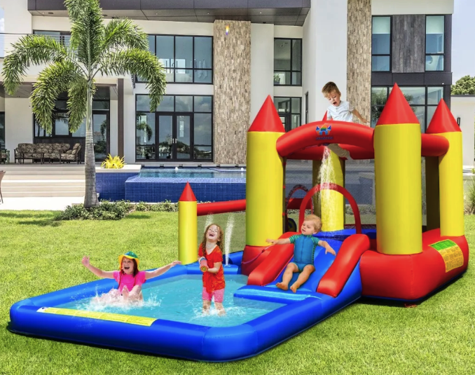 Надувний водний центр Costway Happyland з гіркою 400см з вентилятором Київ - фото 3