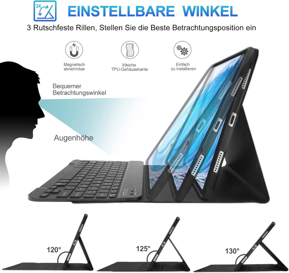 Чохол-клавіатура JADEMALL для Samsung Galaxy Tab S7 11 дюймів 2020, магнітна клавіатура QWERTZ з німецькою розкладкою Київ - фото 5