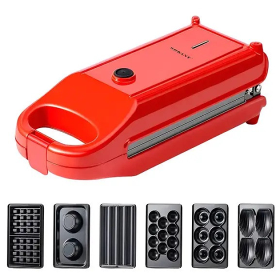 Sokany Мультипекар 6 в 1 Sokany SK-BBQ-836 700 Вт антипригарне покриття Червоний Коломия