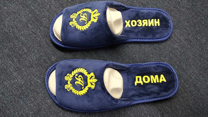 Брендированные тапочки под заказ, Изготовление тапочек с логотипом, Качественные тапочки на заказ Джинс Киев - изображение 16