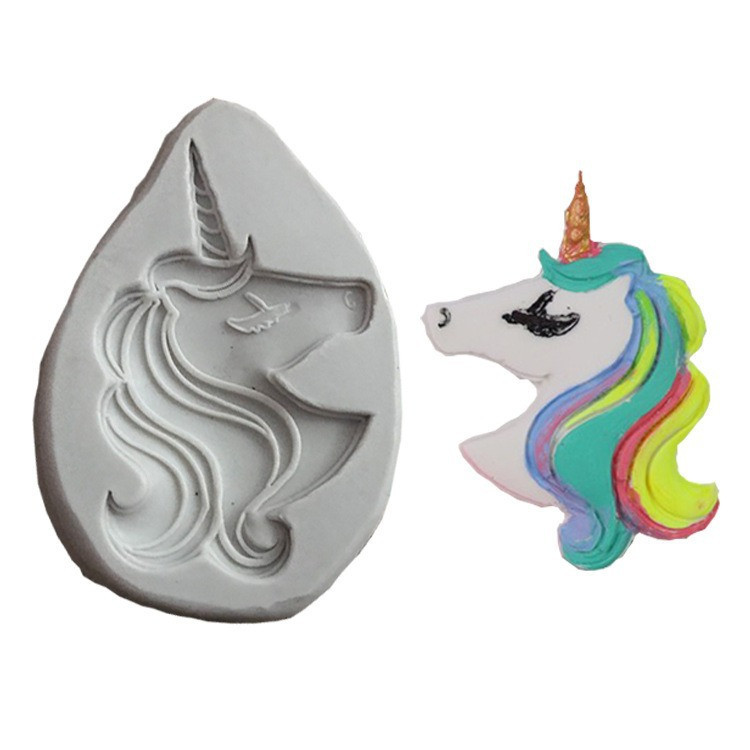 Силиконовая форма Единорог 100 на 65 мм серый Киев - изображение 1