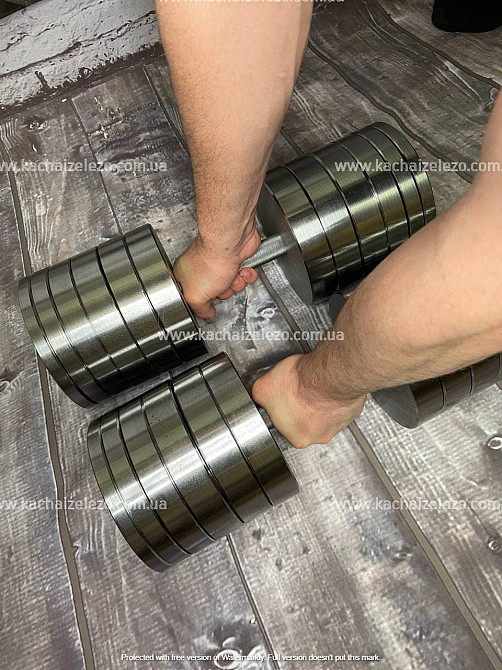 Набір 108 кг Штанга + Гантелі металеві розбірні 2 по 50 кг Гантелі, гирі, штанги та диски Київ - фото 9