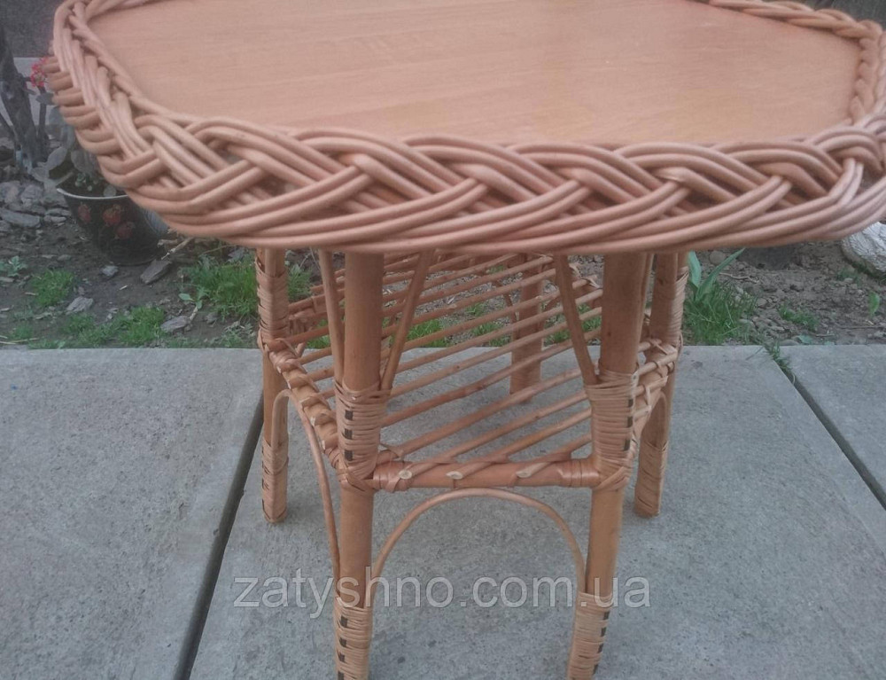 Стіл шестигранний плетений із лози Київ - фото 7