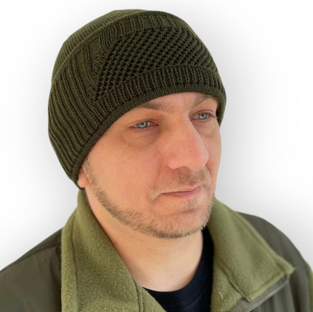 Балаклава чоловіча тактична підшоломник шапка олива в'язана трикотаж Одеса - фото 2
