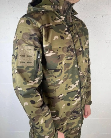 Військова чоловіча куртка Accord Soft-shell на флісі (Мультикам) XL Вінниця