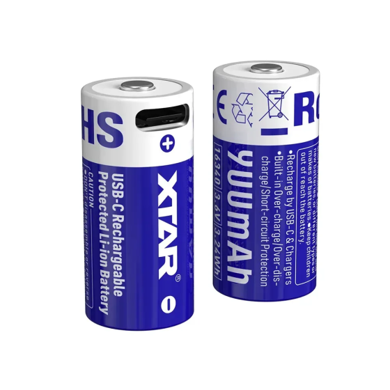 Акумулятор XTAR 16340 RCR123A 900mAh Li-ion 3.6 V (Type-C) Біло-синій Київ