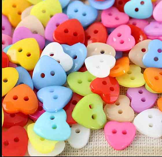 Декоративні ґудзики Сердечка, набір 50 шт Київ