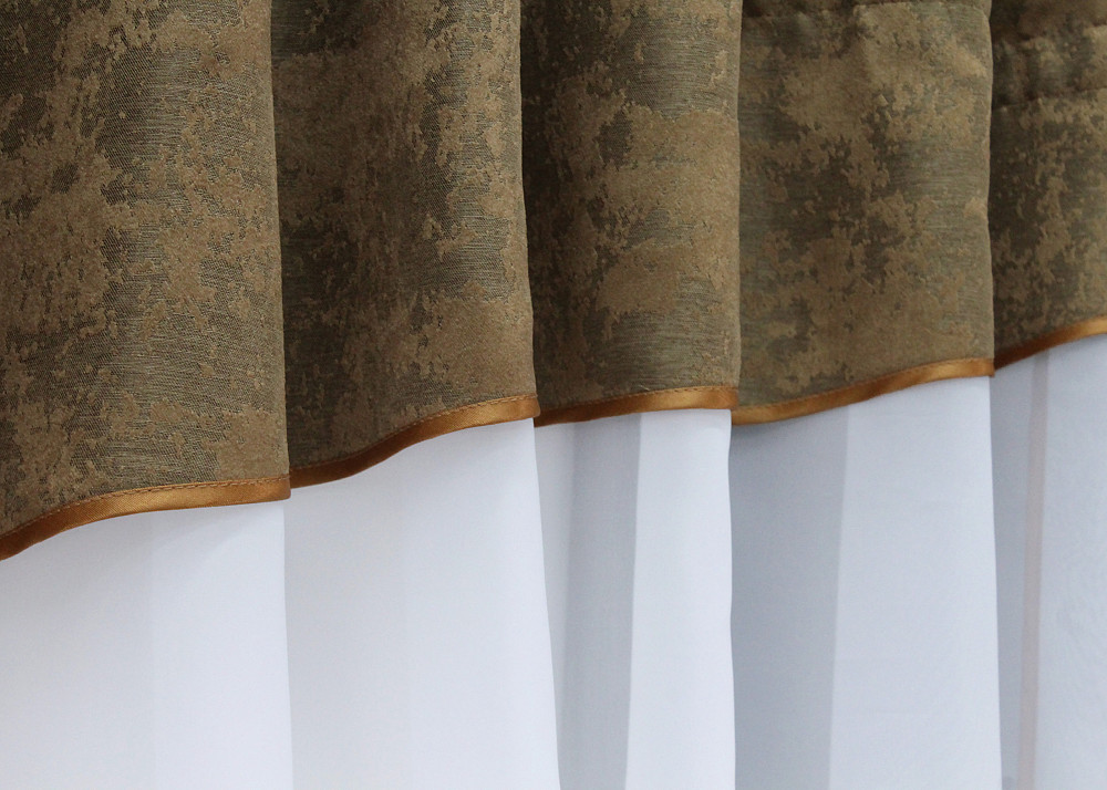 Кухонный комплект VR-Textil № 084к шторки с ламбрекеном белый с коричневым 270х170 см (52-0939) Киев - изображение 5